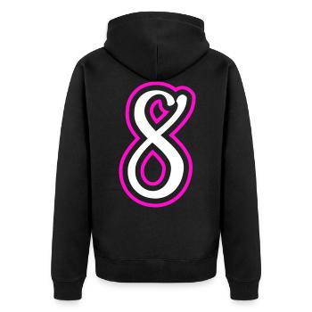 8 Numéro de numéro - Veste à capuche bio Premium Unisexe - noir - Dos - Nico (187cm)
