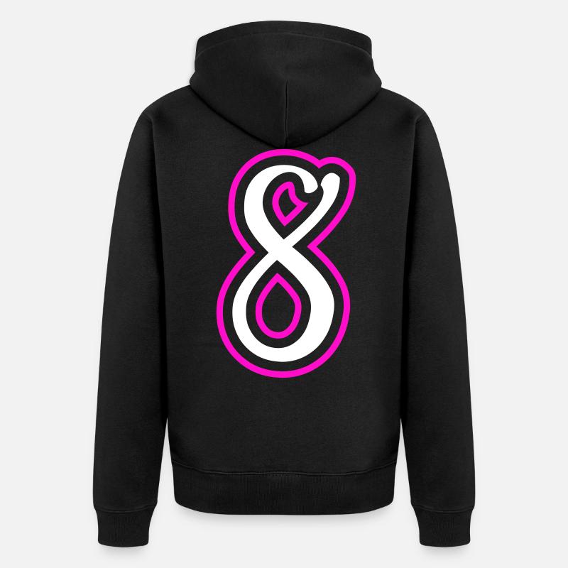 8 Numéro de numéro - Veste à capuche bio Premium Unisexe - noir
