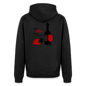 Zu Vino sag ich nie no! - Unisex Premium Bio Zip Hoodie - Schwarz - Hinten - Nico (187cm)