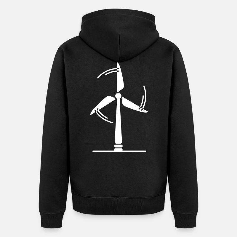 Silhouette d’éolienne - Veste à capuche bio Premium Unisexe - noir