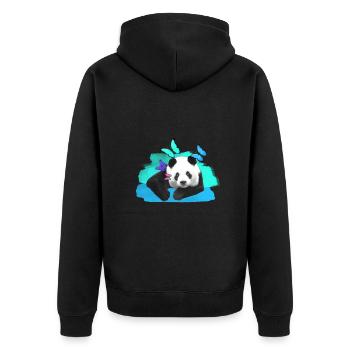 Panda,Panda Bear,Colorful,Graffiti,Painting,Blue - Unisex Premium Organic Zip Hoodie - black - Back - Nico (187cm)