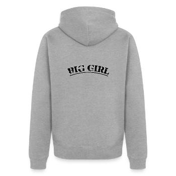 Big girl - Unisex Premium Bio Zip Hoodie - Grau meliert - Hinten - Nico (187cm)