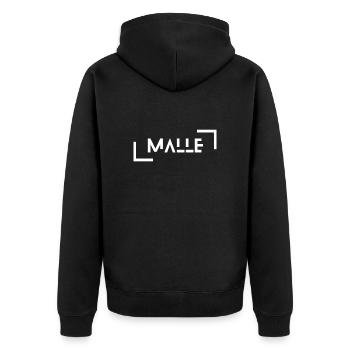 Malle - Unisex Premium Bio Zip Hoodie - Schwarz - Hinten - Nico (187cm)