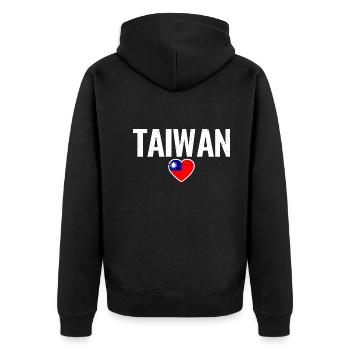 Taiwan Taiwanese Drapeau Taïwanais Taïwanais - Veste à capuche bio Premium Unisexe - noir - Dos - Nico (187cm)