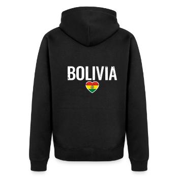 Bolivie Bolivie Drapeau bolivien Bolivien - Veste à capuche bio Premium Unisexe - noir - Dos - Nico (187cm)