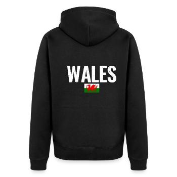 Wales Welsh flag Welsh - Unisex Premium Organic Zip Hoodie - black - Back - Nico (187cm)