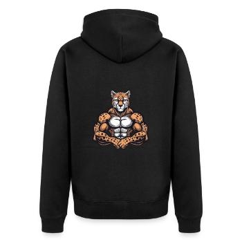 Musculation des muscles guépard - Veste à capuche bio Premium Unisexe - noir - Dos - Nico (187cm)