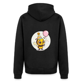 Biene Geburtstag Comic - Unisex Premium Bio Zip Hoodie - Schwarz - Hinten - Nico (187cm)