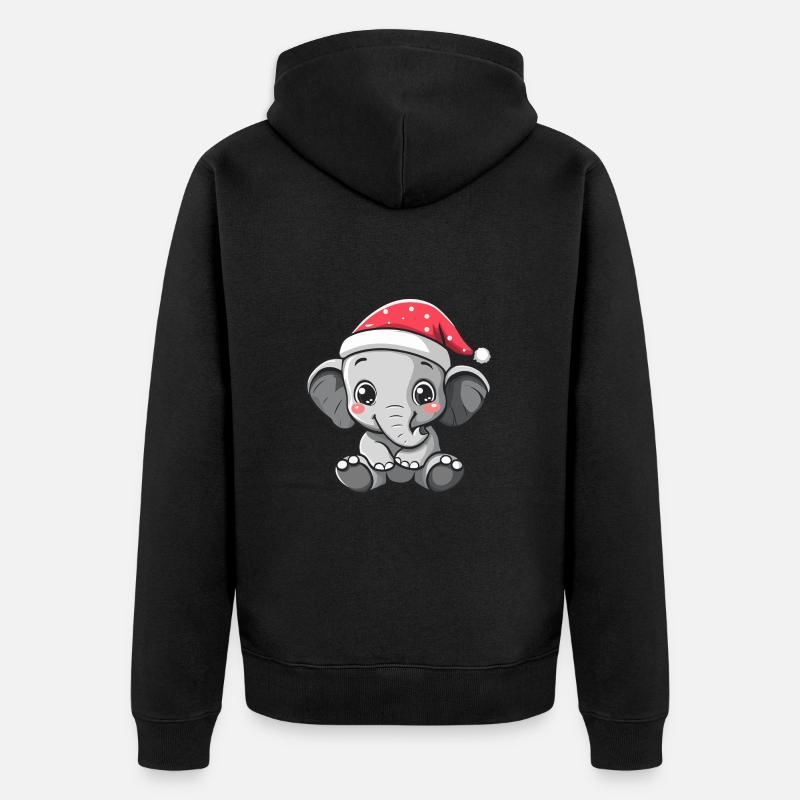 Éléphant Noël Noël - Veste à capuche bio Premium Unisexe - noir