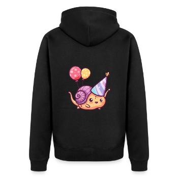 Schnecke Geburtstag Baby - Unisex Premium Bio Zip Hoodie - Schwarz - Hinten - Nico (187cm)