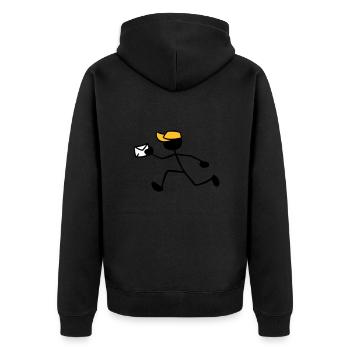 Postman Courier Letter Delivery Express Shipment - Unisex Premium Organic Zip Hoodie - black - Back - Nico (187cm)