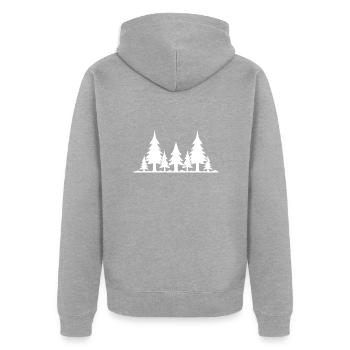 Forest - Unisex Premium Organic Zip Hoodie - heather grey - Back - Nico (187cm)