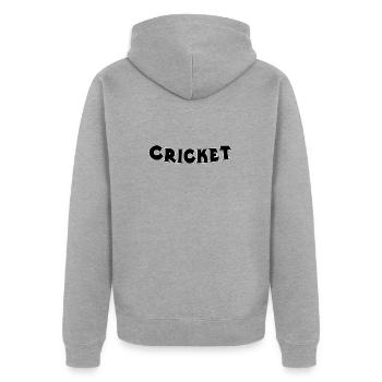 Cricket - Unisex Premium Bio Zip Hoodie - Grau meliert - Hinten - Nico (187cm)