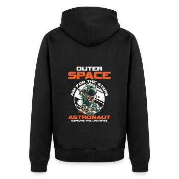 Galaxie de l'espace extra-atmosphérique - Veste à capuche bio Premium Unisexe - noir - Dos - Nico (187cm)