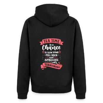 Buveur de thé Sachets de thé Tea Lovers Théière - Veste à capuche bio Premium Unisexe - noir - Dos - Nico (187cm)