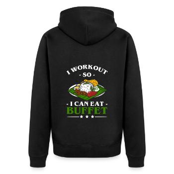 Grillades de comptoir alimentaire - Veste à capuche bio Premium Unisexe - noir - Dos - Nico (187cm)