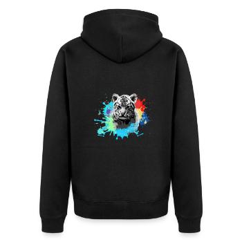 Tiger Baby,Tigre,Bleu,Graffiti,Peinture,Tache - Veste à capuche bio Premium Unisexe - noir - Dos - Nico (187cm)