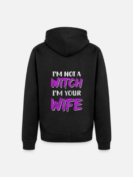 Witchcraft broom - Unisex Premium Organic Zip Hoodie - black