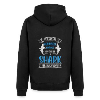 Peur de la mer de requin - Veste à capuche bio Premium Unisexe - noir - Dos - Nico (187cm)