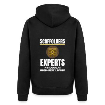 Plate-forme d’échafaudage d’échafaudage de constructeur d’échafaudages - Veste à capuche bio Premium Unisexe - noir - Dos - Nico (187cm)