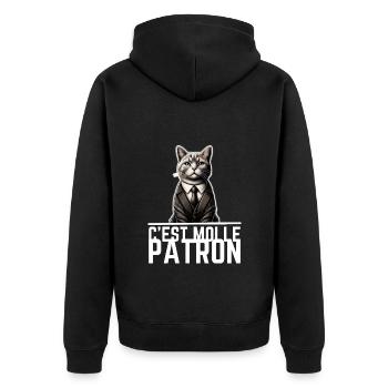 Chat, c'est moi le patron! - Veste à capuche bio Premium Unisexe - noir - Dos - Nico (187cm)