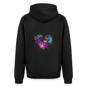 ungarische blumen,Herz,ornamente,blumenherz - Unisex Premium Bio Zip Hoodie - Schwarz - Hinten - Nico (187cm)