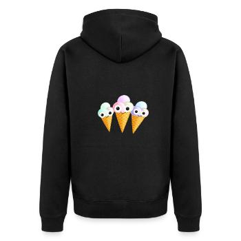 eistüten, eis,icecream,comic - Unisex Premium Bio Zip Hoodie - Schwarz - Hinten - Nico (187cm)
