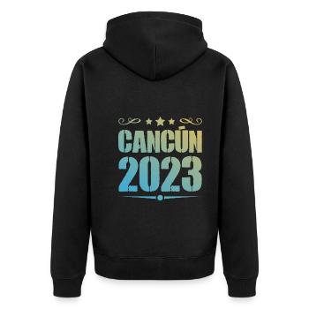 Cancun 2023 - Veste à capuche bio Premium Unisexe - noir - Dos - Nico (187cm)
