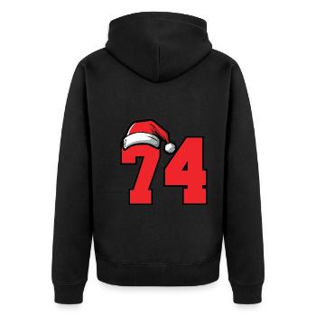 74 Numéro Noël - Veste à capuche bio Premium Unisexe - noir - Dos - Nico (187cm)