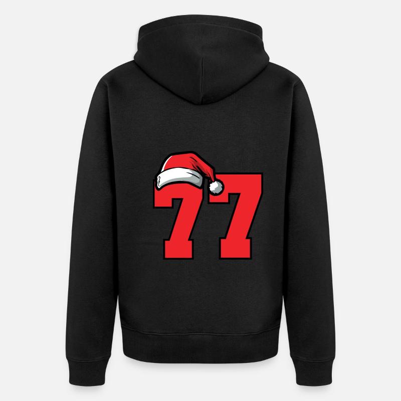 77 Numéro Noël - Veste à capuche bio Premium Unisexe - noir