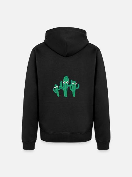 kaktus familie,mexiko,kakteen, familie - Premium økologisk unisex-hættejakke - sort