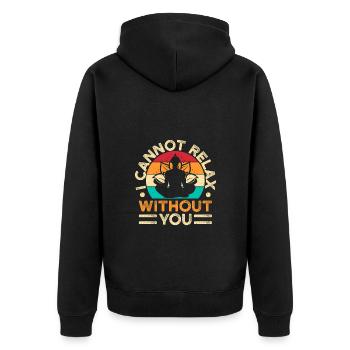 Yoga I Cannot Relax Without You Funny Yoga - Unisex Premium Bio Zip Hoodie - Schwarz - Hinten - Nico (187cm)