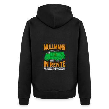 Retired garbage collector Garbage truck Garbage man pensioner - Unisex Premium Organic Zip Hoodie - black - Back - Nico (187cm)