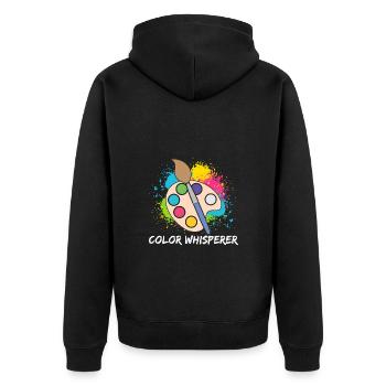 Funny Art Painter Color Whisperer Drawing - Unisex Premium Bio Zip Hoodie - Schwarz - Hinten - Nico (187cm)