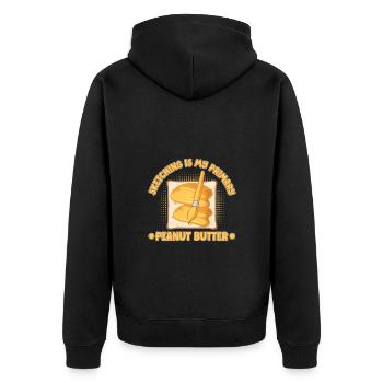 Artist Painter Graphic Sketching My Peanut Butter - Unisex Premium Organic Zip Hoodie - black - Back - Nico (187cm)
