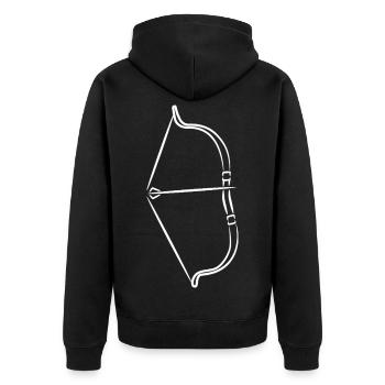 Bow and arrow - Unisex Premium Organic Zip Hoodie - black - Back - Nico (187cm)