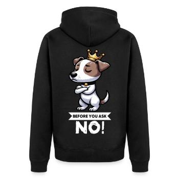 Before You Ask Jack Russel terrier Jack russel dog - Unisex Premium Bio Zip Hoodie - Schwarz - Hinten - Nico (187cm)
