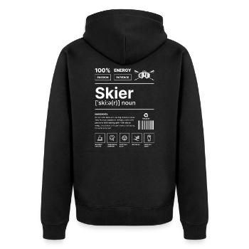 Skifahrer-Lebensstil - Unisex Premium Bio Zip Hoodie - Schwarz - Hinten - Nico (187cm)