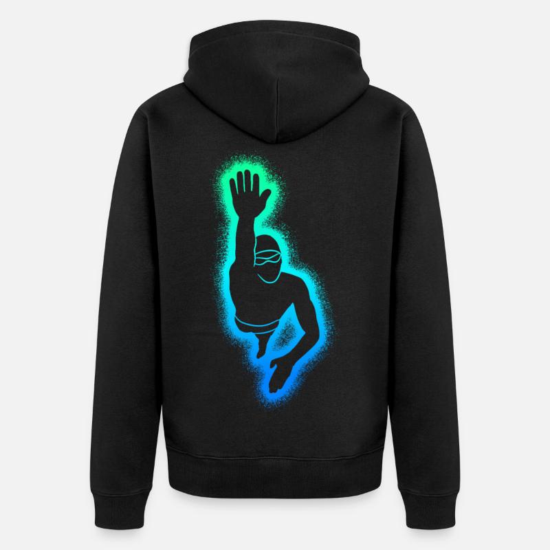 Natation Natation Nageurs masculins garçons - Veste à capuche bio Premium Unisexe - noir