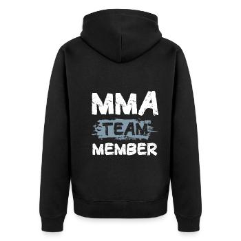 Mma Team - Unisex Premium Bio Zip Hoodie - Schwarz - Hinten - Nico (187cm)