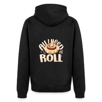 Cake Baker All I Need Is C-Roll Cupcake - Unisex Premium Bio Zip Hoodie - Schwarz - Hinten - Nico (187cm)