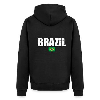 Brésil Brésil Drapeau brésilien - Veste à capuche bio Premium Unisexe - noir - Dos - Nico (187cm)