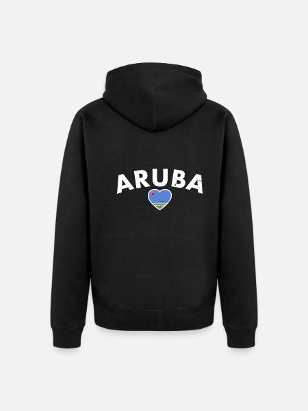 Arubaanse Vlag Trots Arubaans - Uniseks Premium bio ziphoodie - zwart