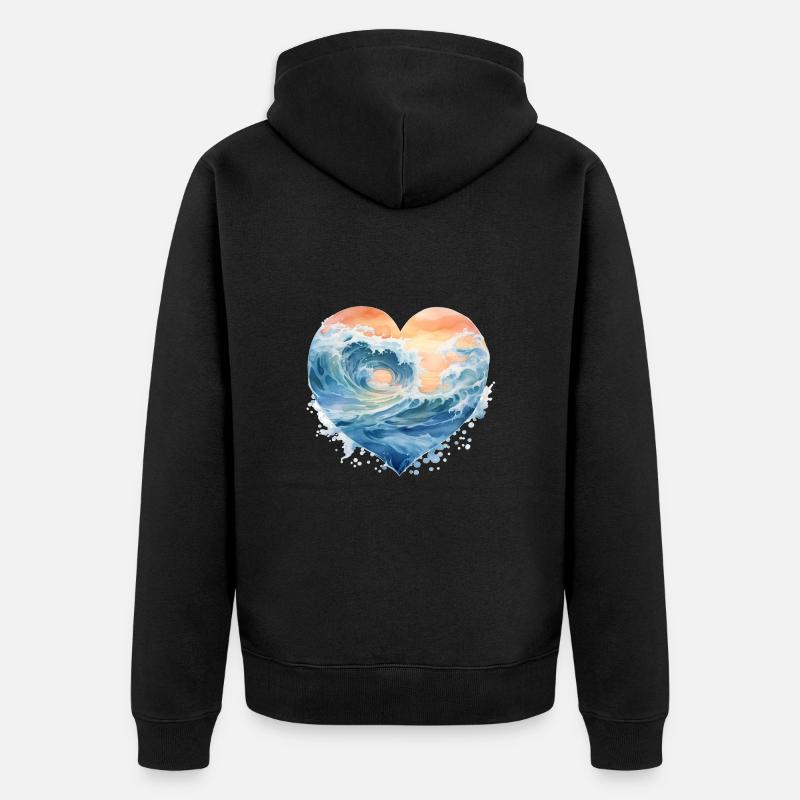 Vague - Veste à capuche bio Premium Unisexe - noir