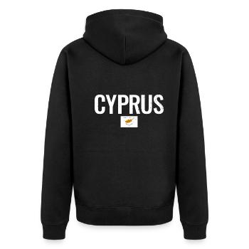 Zypern Zyprische Flagge Zyprer - Unisex Premium Bio Zip Hoodie - Schwarz - Hinten - Nico (187cm)