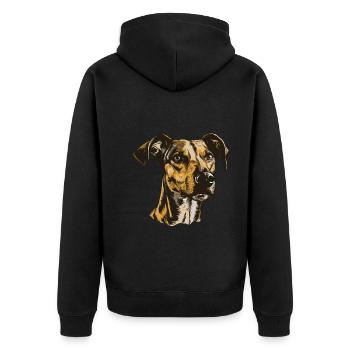 Portrait de chien Greyhound - Veste à capuche bio Premium Unisexe - noir - Dos - Nico (187cm)