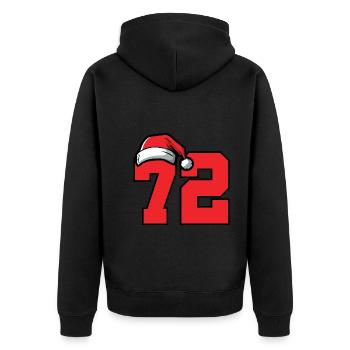 72 Numéro Noël - Veste à capuche bio Premium Unisexe - noir - Dos - Nico (187cm)