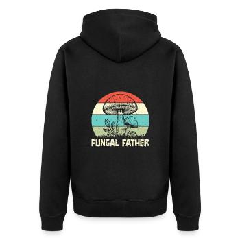 Mushroom Foraging Hunter Fungal Father Morel - Unisex Premium Organic Zip Hoodie - black - Back - Nico (187cm)