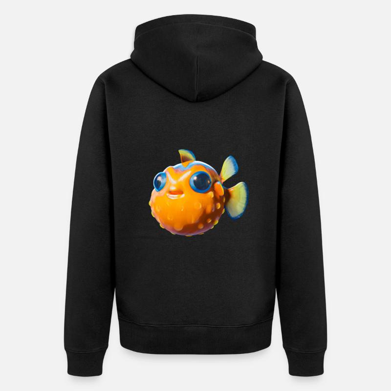 Poisson-globe sucré - Veste à capuche bio Premium Unisexe - noir