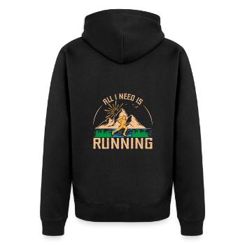 Courir Tout ce dont j’ai besoin, c’est de courir Marathon Runner Gift - Veste à capuche bio Premium Unisexe - noir - Dos - Nico (187cm)